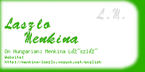 laszlo menkina business card